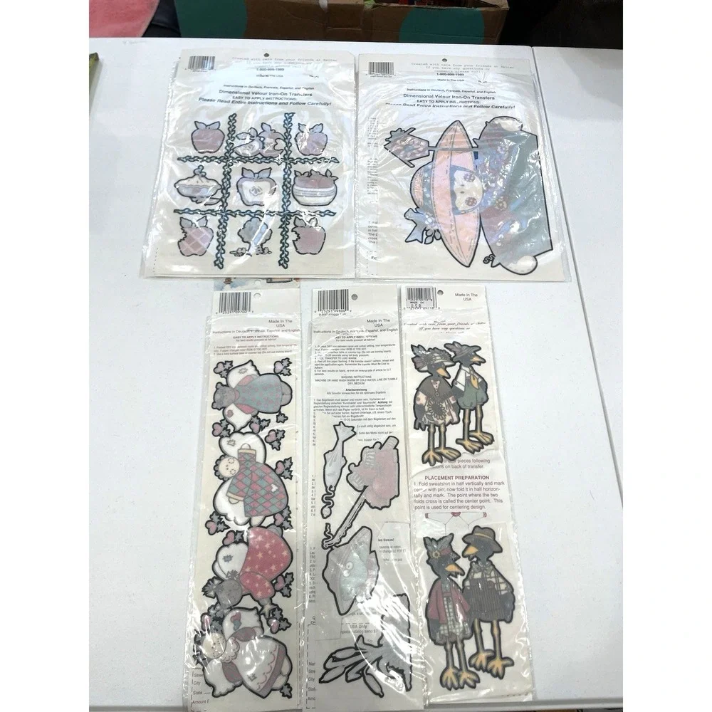 Vintage Cache‎ Junction Seitec Velour Iron-on Transfers Lot Crows Angels Teacher